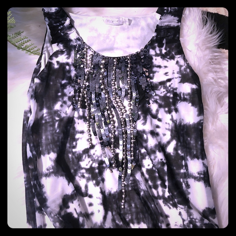 Silver sequin embellished dress